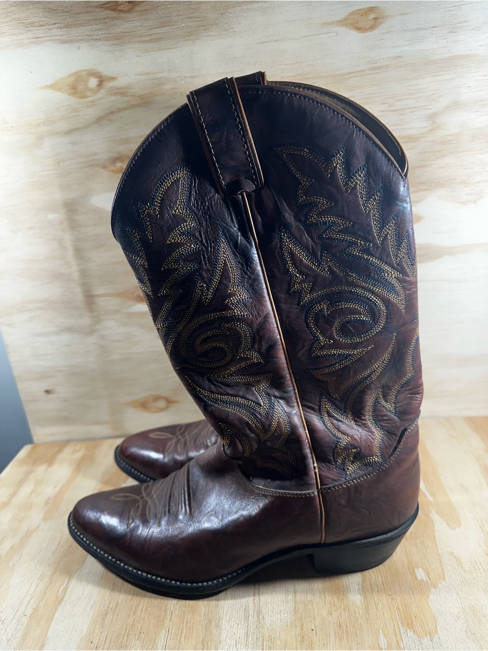 Justin Brown Leather Western Boots Men’s Size 10.5 D